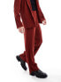 ASOS DESIGN wide plisse suit trousers in red