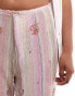 Pull&Bear embellished trouser co-ord in pink stripe