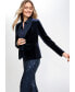 ფოტო #1 პროდუქტის Women's Velvet Blazer with Sequin Collar