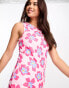 Фото #6 товара Pieces exclusive vest mini dress in pink flower print