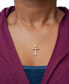 Фото #2 товара Macy's diamond Accent Cross 18" Pendant Necklace