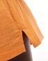 Фото #4 товара ASOS DESIGN double gauze co-ord beach short in orange