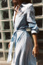 Фото #2 товара Платье-рубашка миди из смесового льна ZARA