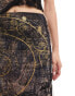 Фото #5 товара Reclaimed Vintage double layer midi skirt co-ord in celestial print