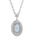 ფოტო #1 პროდუქტის Silver-Tone Semi Precious Oval Stone Locket Necklace