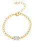 ფოტო #1 პროდუქტის Cubic Zirconia Emerald-Cut Chain Link Bracelet in 14K Gold Plated