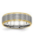 Stainless Steel Polished Yellow IP-plated 6mm Grooved Band Ring