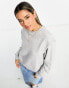 Фото #3 товара Mango shoulder detail crewneck sweatshirt in grey