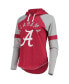 Фото #3 товара Women's Crimson and Gray Alabama Crimson Tide Yard Line Raglan Hoodie Long Sleeve T-shirt