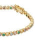Gold-Tone Multicolor Mixed Stone Heart Tennis Bracelet