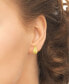 ფოტო #4 პროდუქტის 2-Pc. Set Lab Grown White Sapphire Solitaire & Polished Teardrop Stud Earrings (2-1/10 ct. t.w.) in 14k Gold-Plated Sterling Silver