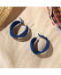 Women's Blue Petal Hoop Earrings