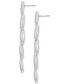 Silver-Tone Pavé Oval Chandelier Earrings