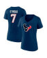 Фото #1 товара Women's C.J. Stroud Navy Houston Texans Icon Player Name Number V-Neck T-Shirt