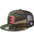 ფოტო #1 პროდუქტის Men's Camo Boston Red Sox Woodland Camo Trucker 9FIFTY Snapback Hat