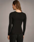 Women's Long Sleeve Ruched-Side Top