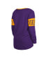 ფოტო #2 პროდუქტის Women's Purple Minnesota Vikings Lace-Up Notch Neck Long Sleeve T-shirt