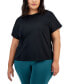 Фото #1 товара Plus Size Birdseye-Mesh Dolman-Sleeve Top, Created for Macy's