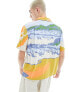 Santa Cruz wave print short sleeve revere shirt in multi