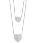 Фото #1 товара Macy's diamond 1/4 ct. t.w. Heart Double Chain Pendant Necklace in Sterling Silver