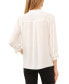 Фото #2 товара Women's Lace Trimmed Pintuck 3/4-Sleeve Button Front Blouse