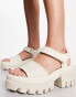 Фото #4 товара Timberland everleigh ankle strap sandals in natural off white nubuck leather