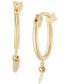 ფოტო #3 პროდუქტის Polished Tube Disc Dangle Huggie Extra Small Hoop Earrings in 14k Gold, 1/2"