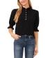 ფოტო #1 პროდუქტის Women's Ruffle Collar Short Sleeve Ruffle Sweater Top