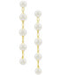 ფოტო #3 პროდუქტის Cultured Freshwater Pearl (5 - 5-1/2) Linear Drop Earrings in 14k Gold