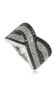 ფოტო #1 პროდუქტის Suzy Levian Sterling Silver Cubic Zirconia Pave Crossover 'X' Ring