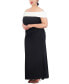 Фото #3 товара Plus Size Embellished Off-The-Shoulder Gown