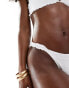 Boux Avenue lace up tanga brazilian bikini bottom in white Белый, DE 40 - фото #3