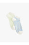 Çizgili 2'li Patik Çorap Seti Çok Renkli