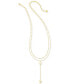 ფოტო #2 პროდუქტის 14k Gold-Plated Marquise Pendant Layered Lariat Necklace, 16-1/2" + 3" extender