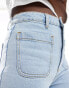 ASOS DESIGN denim patch pocket short in bleach