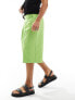 Фото #7 товара ASOS DESIGN smart linen blend longline shorts in bright green