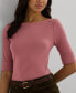 ფოტო #3 პროდუქტის Women's Slim-Fit Boat-Neck Tee