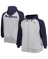 Фото #1 товара Men's Heather Gray Seattle Seahawks Big and Tall Fleece Raglan Full-Zip Hoodie Jacket