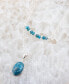 Фото #1 товара Delicately Genuine Blue Apatite Oval Pendant Necklace