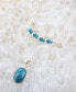 Фото #2 товара Delicately Genuine Blue Apatite Oval Pendant Necklace