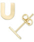 ფოტო #9 პროდუქტის Initial Stud Earrings in 10k Gold