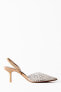 Фото #1 товара Туфли-мюли на высоком каблуке с бусинами ZARA