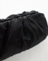 Фото #4 товара True Decadence minimalist clutch bag in ruched black satin