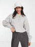 ASOS DESIGN oversized sweatshirt with raw hem in grey marl