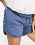 Фото #3 товара Mamalicious Maternity cotton blend runner shorts in blue - MBLUE