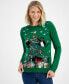 ფოტო #1 პროდუქტის Women's Sequinned Embroidered Holiday Sweater, Created for Macy's