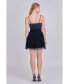 Women's Floral Detail Tulle Mini Dress