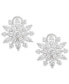 ფოტო #1 პროდუქტის Cubic Zirconia Flower Statement Earrings in Sterling Silver