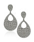 Фото #1 товара Suzy Levian Sterling Silver Cubic Zirconia Oversized Pave Tear Drop Disk Dangle Earrings