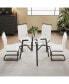 Modern Glass Table Set with Leather Chairs